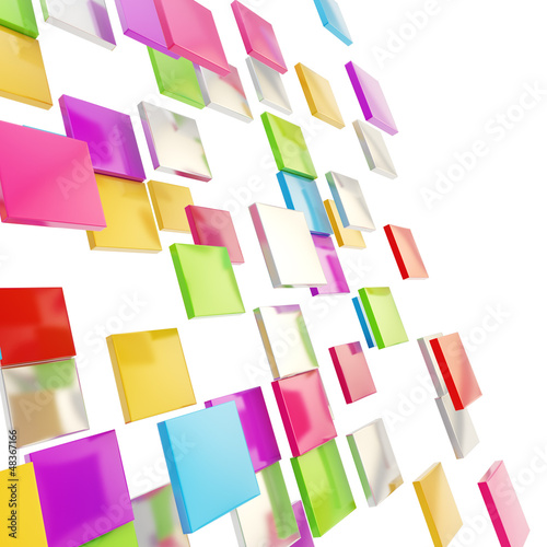 Illustration: Abstract background made of glossy square plates Abstract background made of glossy square plates