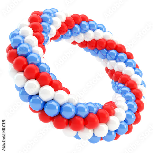 Illustration: Round empty frame made of spheres isolated Round empty frame made of spheres isolated