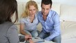 Video: Couple signing property contract with real-estate agent Couple signing property contract with real-estate agent