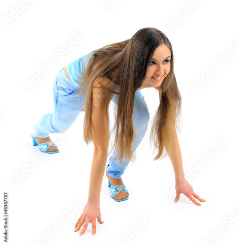 Photo: A beautiful young woman, sports games A beautiful young woman, sports games