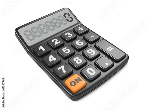 Illustration: Black Calculator. Mathematics object. Black Calculator. Mathematics object.