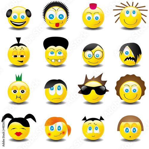 Vector: Smilies Smiley Emoticon faces icon set 4 Smilies Smiley Emoticon faces icon set 4