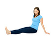 Photo: exercising woman isolated on white exercising woman isolated on white