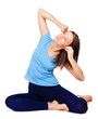 Photo: exercising woman isolated on white exercising woman isolated on white