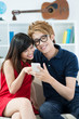 Teenagers with smartphone
