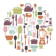 round card with cooking icons