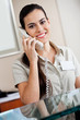 Female Receptionist Answering Call
