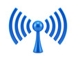 Illustration: Wireless network sign. 3D symbol isolated Wireless network sign. 3D symbol isolated