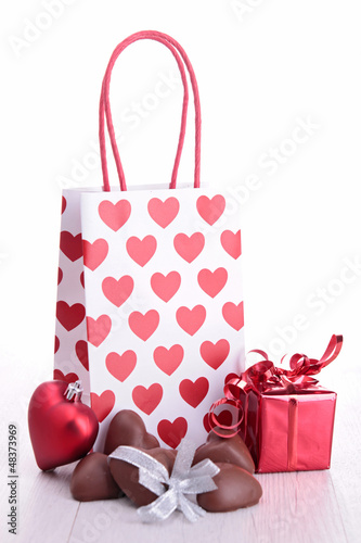 Photo: shopping bag with chocolate shopping bag with chocolate