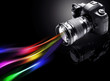 camera with colors background