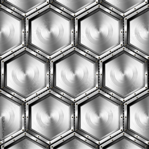 Illustration: Metallic Hexagons Background Metallic Hexagons Background