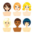 Vector: Beautiful Women Short Hair Beautiful Women Short Hair