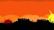 Orange sunset landscape sky travelling city panorama video