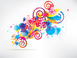 colorful floral composition with flowers and swirls