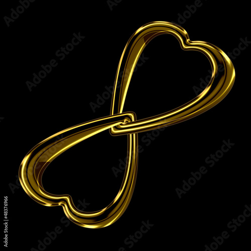 Illustration: Two linked golden hearts Two linked golden hearts