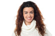 Smiling young woman with long hair