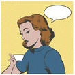 Beautiful Woman Drinking Coffee or tea