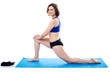 Photo: Active female tightening up her thigh muscles Active female tightening up her thigh muscles