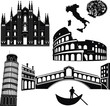 Italy 7 piece isolated vector