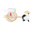 Funny chinese food delivery panda