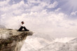 Businessman sitting on the edge