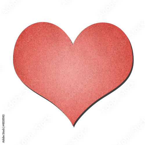 Photo: red heart paper art isolated on white red heart paper art isolated on white