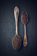 Simple still life with black mustard seeds