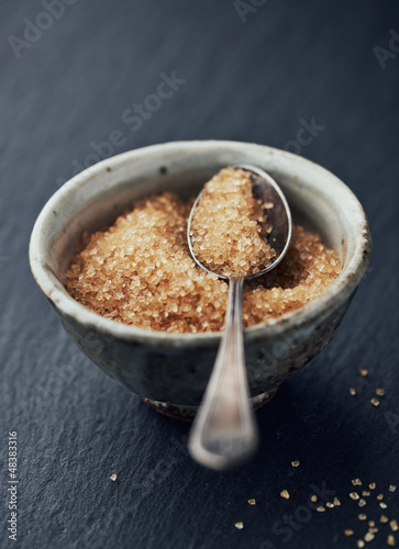 Photo: Brown sugar in a ceramic bowl Brown sugar in a ceramic bowl