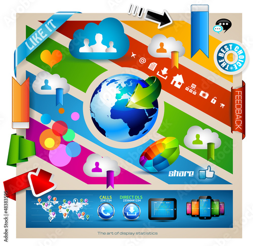 Vector: Infographic with Cloud Computing concept - Infographic with Cloud Computing concept -