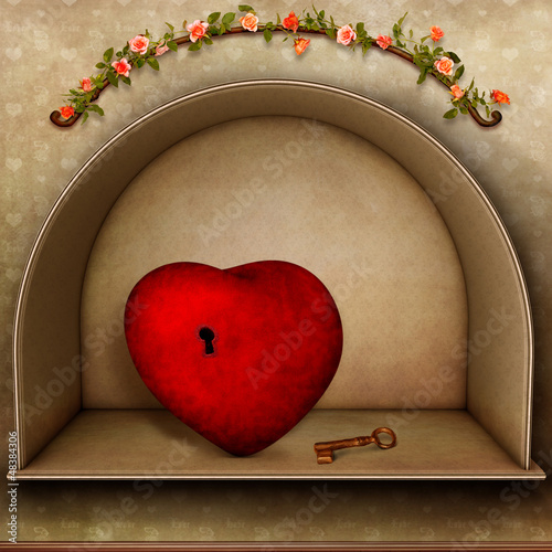Illustration: Heart with key Heart with key