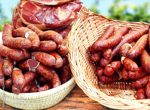 Photo: sausages and bacon sausages and bacon