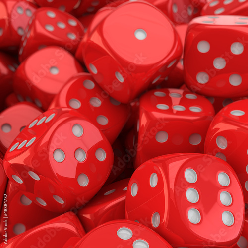 Illustration: Red dice background Red dice background