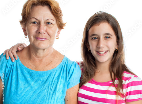Photo: Portrait of an hispanic grandmother and granddaughter Portrait of an hispanic grandmother and granddaughter