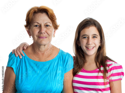 Photo: Portrait of an hispanic grandmother and granddaughter Portrait of an hispanic grandmother and granddaughter