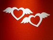 Photo: Valentine day couple hearts with angel wings Valentine day couple hearts with angel wings