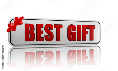 Illustration: best gift banner with ribbon best gift banner with ribbon