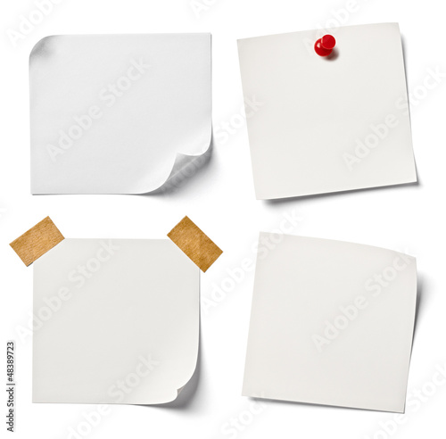 Photo: white note paper office business white note paper office business
