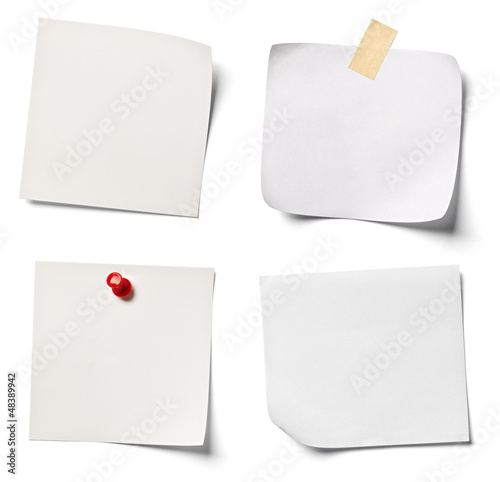 Photo: white note paper office business white note paper office business