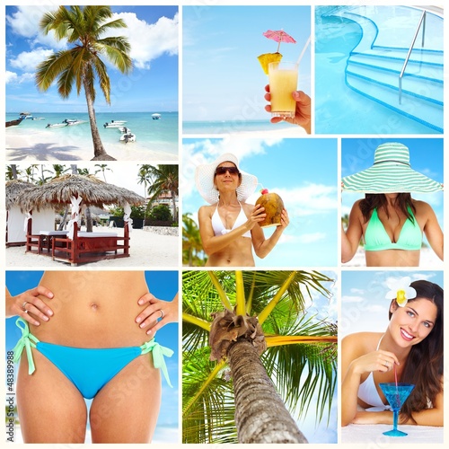 Photo: Exotic luxury resort collage. Exotic luxury resort collage.