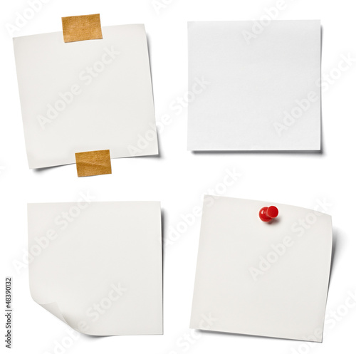 Photo: white note paper office business white note paper office business