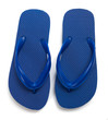 Blue flipflops on a white background