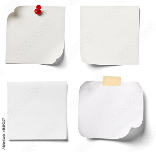 Photo: white note paper office business white note paper office business