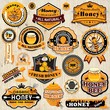 Vintage frame with Honey label set template