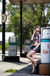 girl at gas station