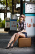 girl at gas station