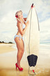 Photo: Sexy Sixties Pinup Surfer Girl At Vintage Beach Sexy Sixties Pinup Surfer Girl At Vintage Beach