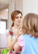 Mother scolds her child