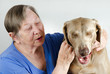 woman and dog