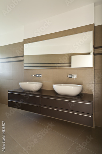 Photo: interior modern bathroom, two sinks interior modern bathroom, two sinks