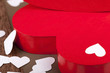 Confetti hearts next to a heart shape red box